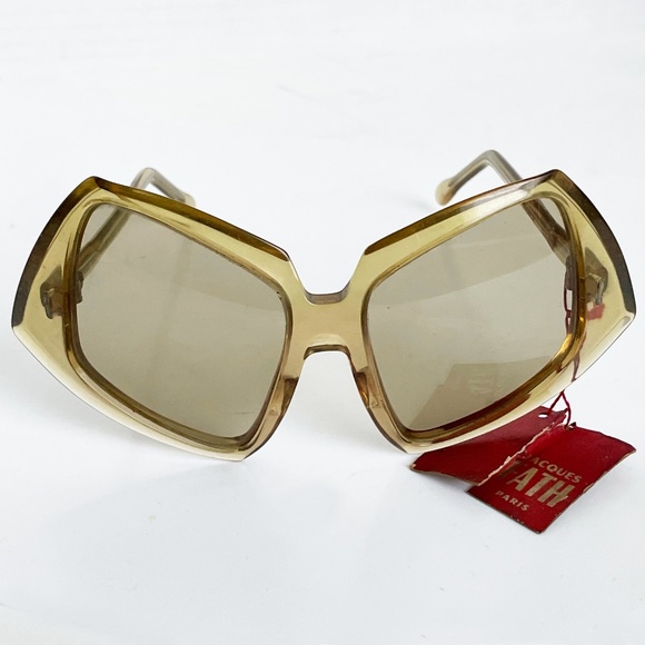 Vintage Jacques Fath Sunglasses Oversized New Old Stock Mod Retro Style Sunnies - Picture 3 of 10